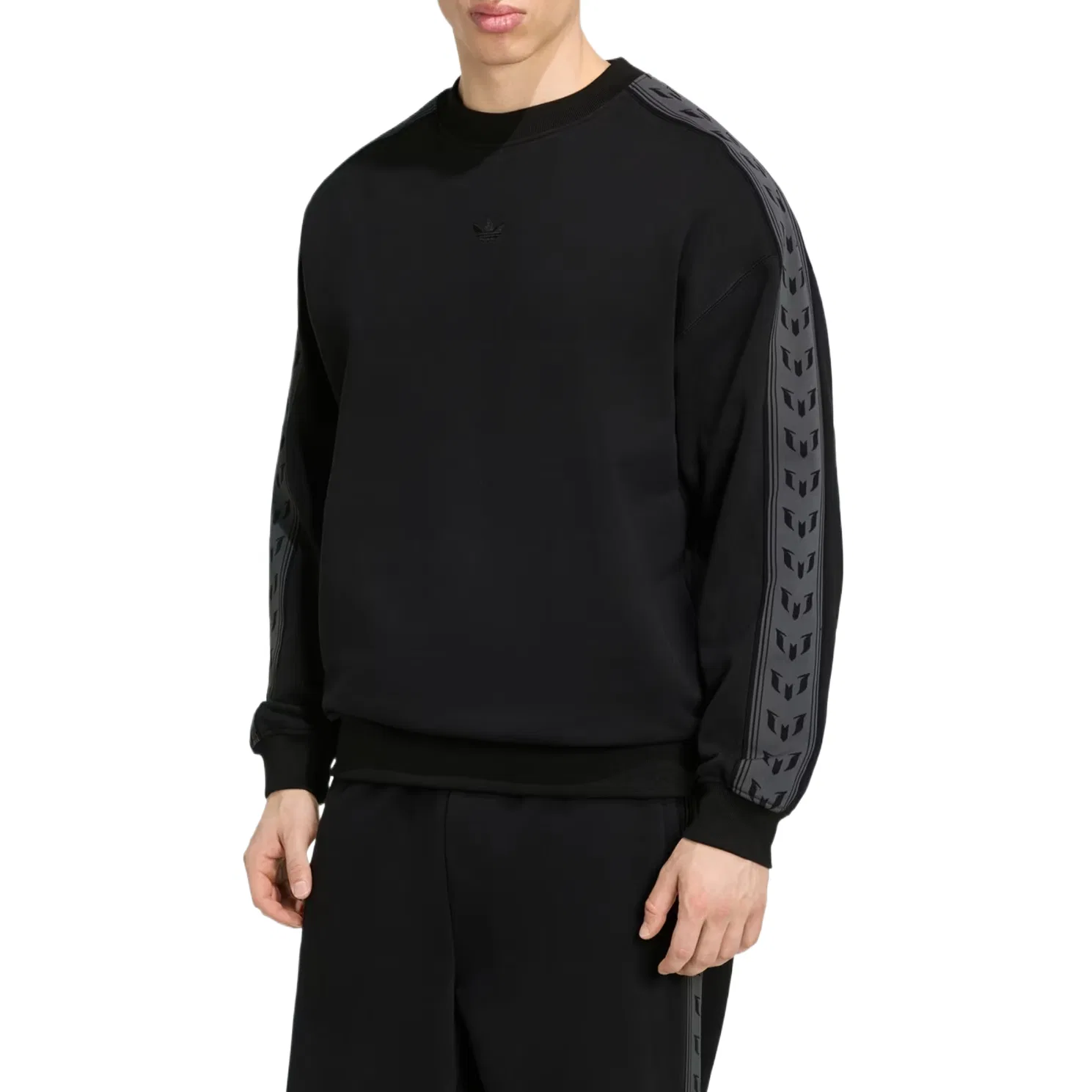 Мужской свитшот с круглым вырезом Adidas Originals, черный — фото 3