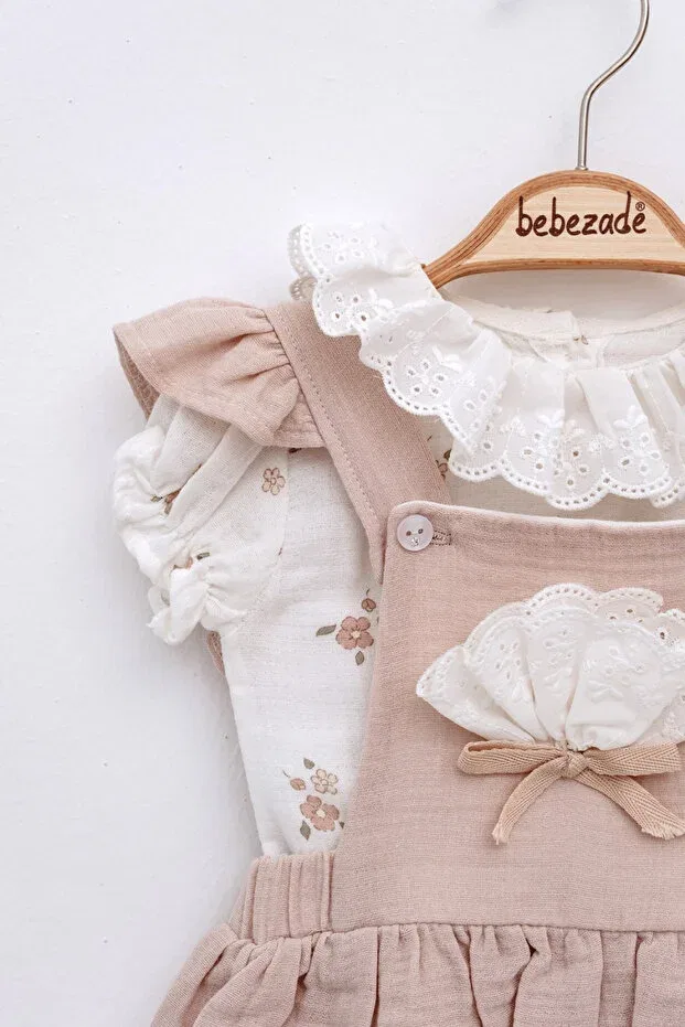 Детский комбинезон для девочек хлопковый Luna Bebezade, Beige — фото 3