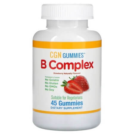 

Жевательные конфеты California Gold Nutrition B Complex клубничные, 45 штук