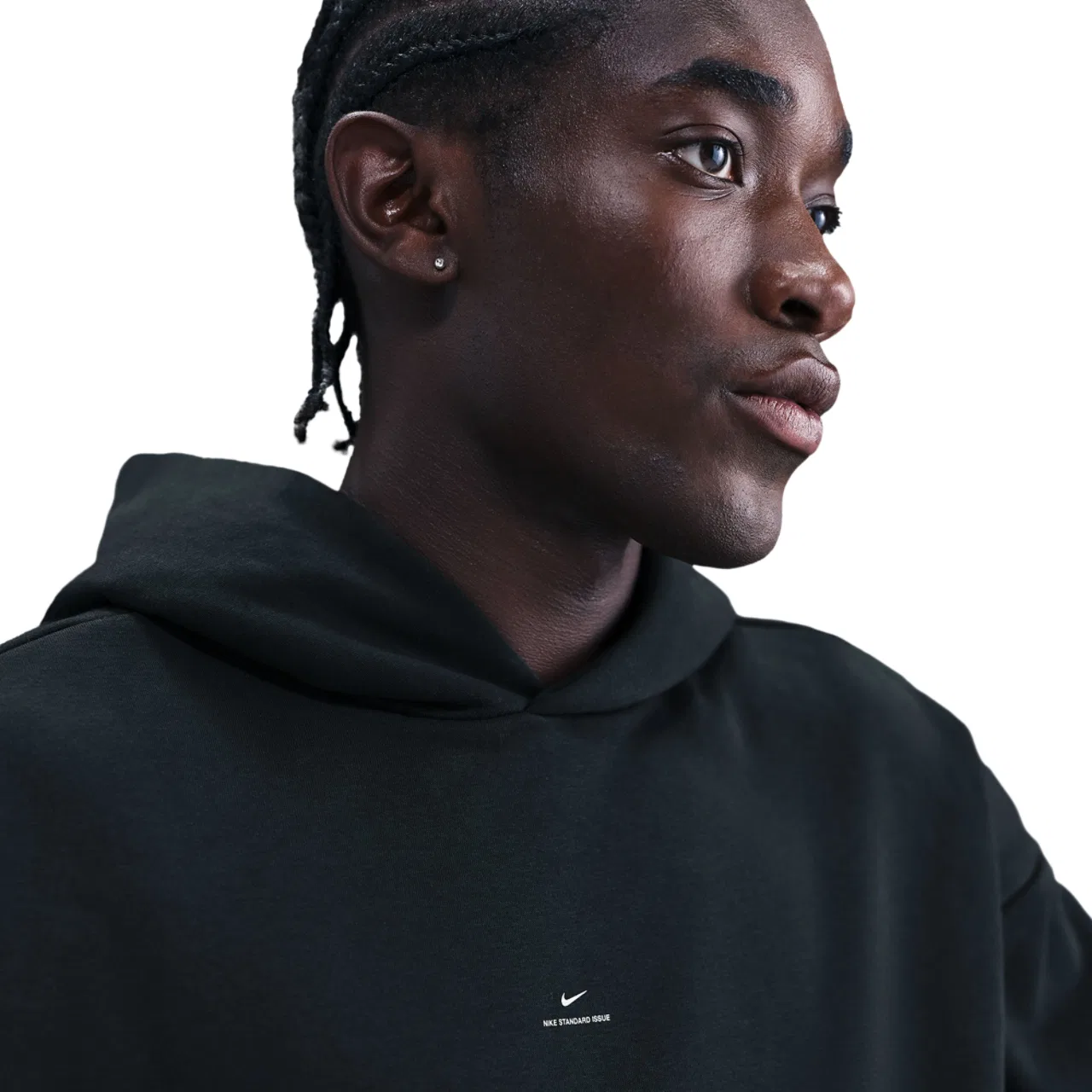 Мужское худи Standard Issue Brushed Pullover Nike, черный/белый — фото 3