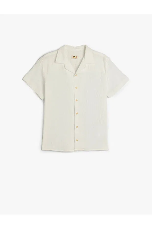 Детская рубашка с коротким рукавом хлопковая Basics Koton, White
