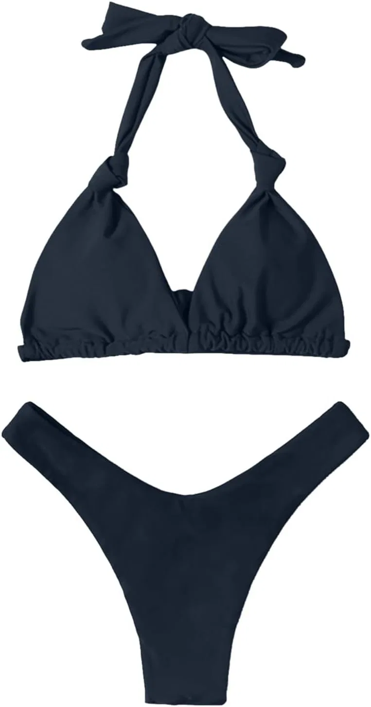 Женский бикини-комплект с эффектом пуш-ап High Waisted, Black — фото 3