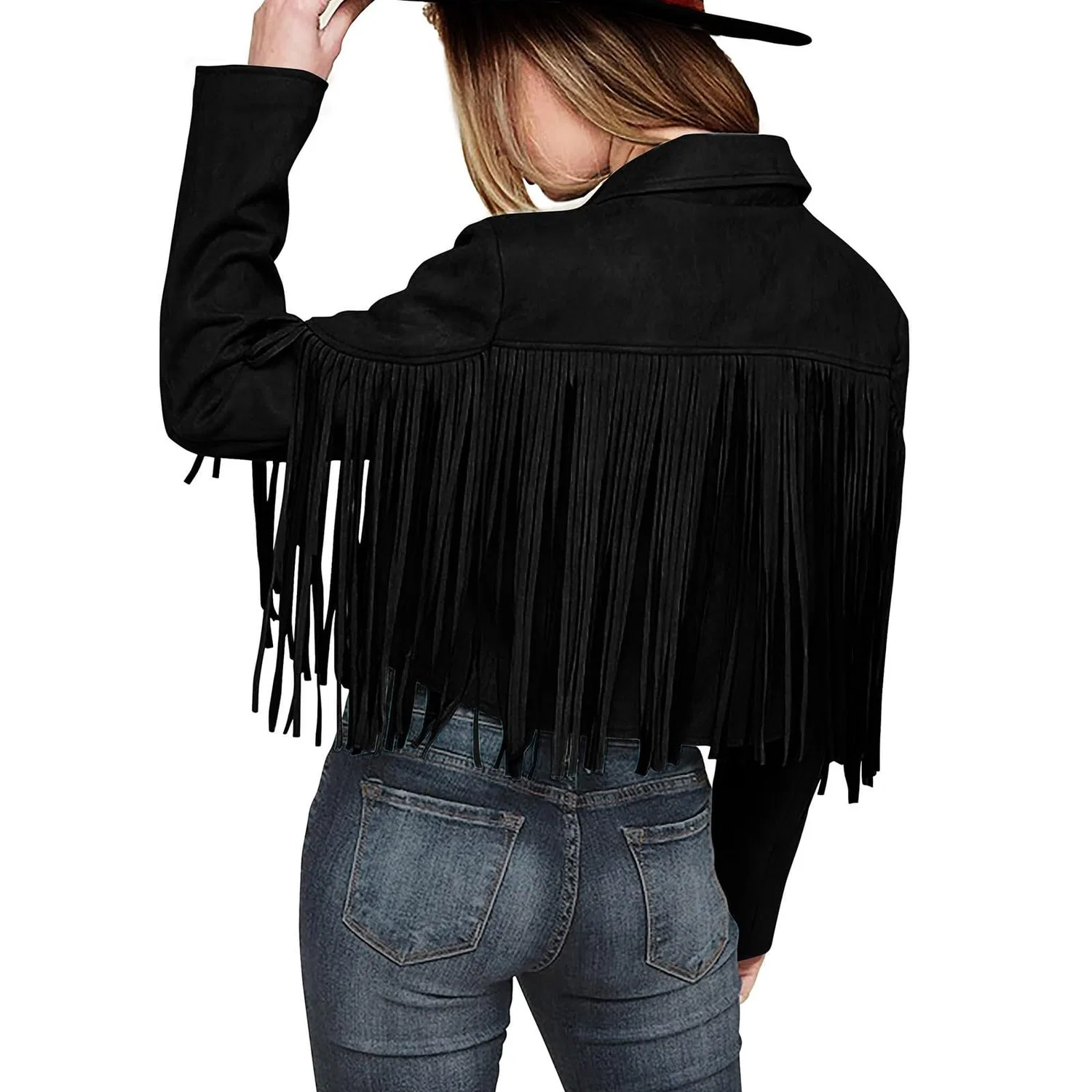 Женская куртка из искусственной кожи с принтом Locomotive Leather Classic Charming Street Clothing, Black — фото 2