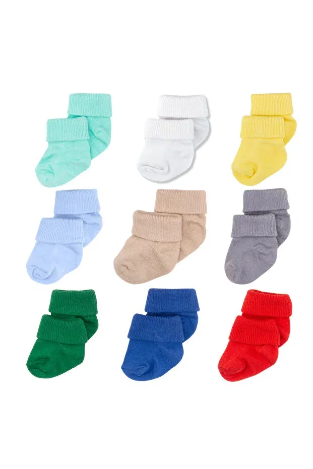 Детские носки для новорожденных хлопковые 9 пар Novibaby, Multicolor — фото 2