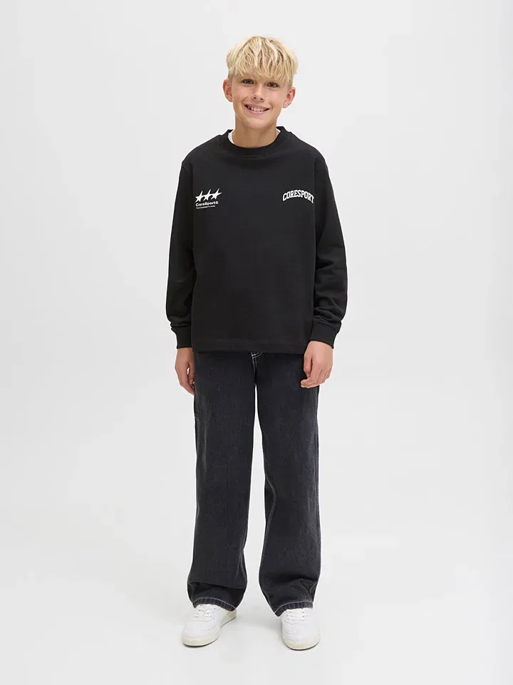 Свитшот с принтом Signal Jack & Jones Junior, черный — фото 2