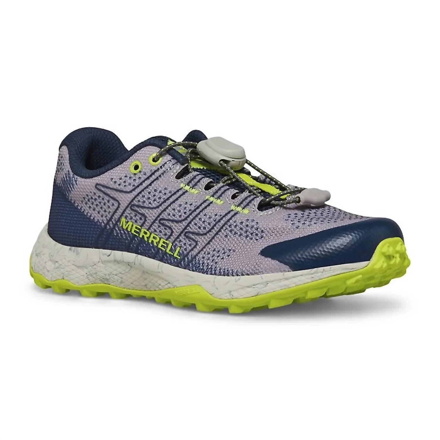 Детские кроссовки Moab Flight Low с текстильным верхом MERRELL, Grey/Navy/Citron — фото 2