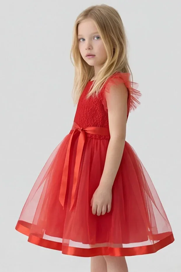 Детское платье для девочек с вышивкой Esila Kids, Red — фото 2