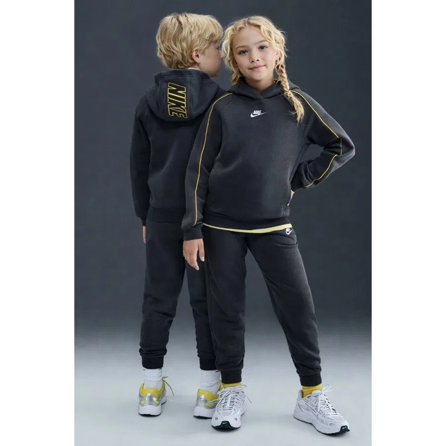 Детский спортивный комплект из футера с капюшоном и брюками, модель Sportswear Club Polar, Nike, Антрацитовый