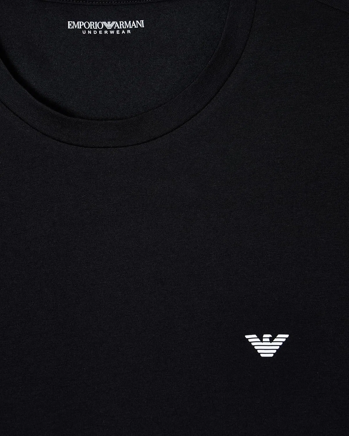 Мужская хлопковая футболка Stretch Cotton Crew Neck Short Sleeve Jersey Shirt Emporio Armani, Black — фото 4