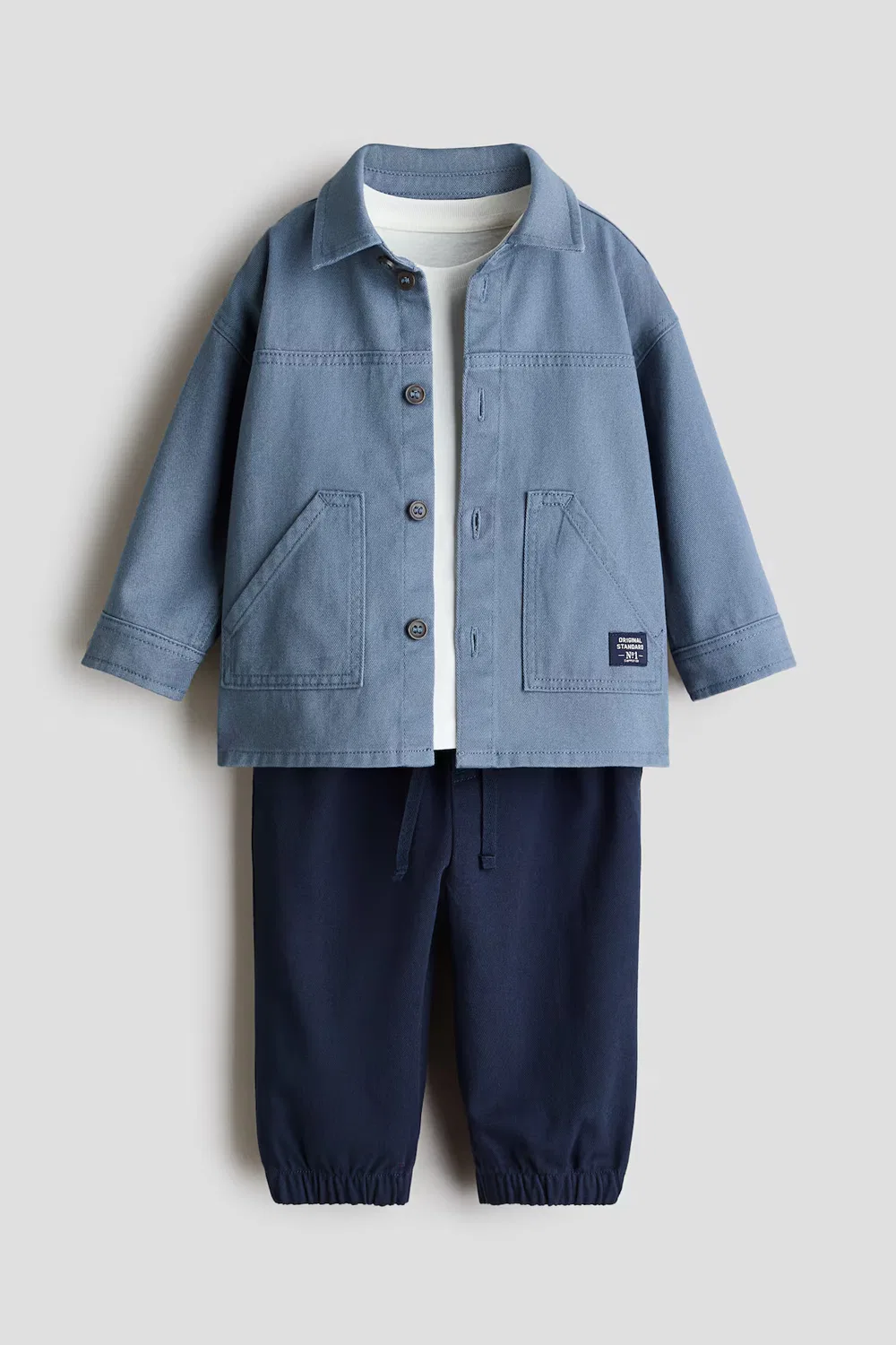 Хлопковый комплект из 3 предметов H&M, Mattblau/Marineblau