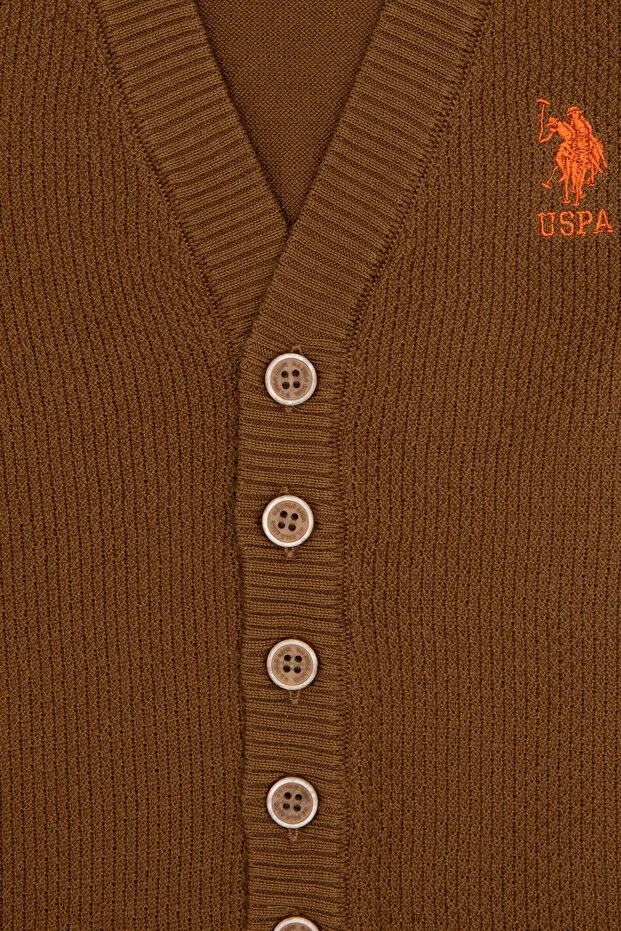 Детский кардиган для мальчиков с длинным рукавом U.S. Polo Assn., Khaki — фото 3