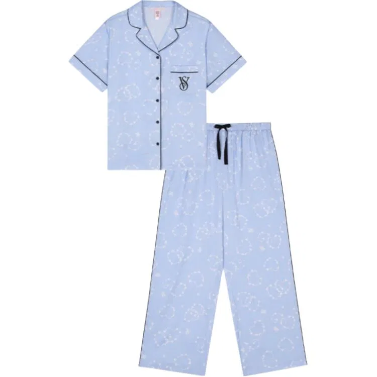 Женский комплект пижамы с принтом Victoria's Secret, Light Blue