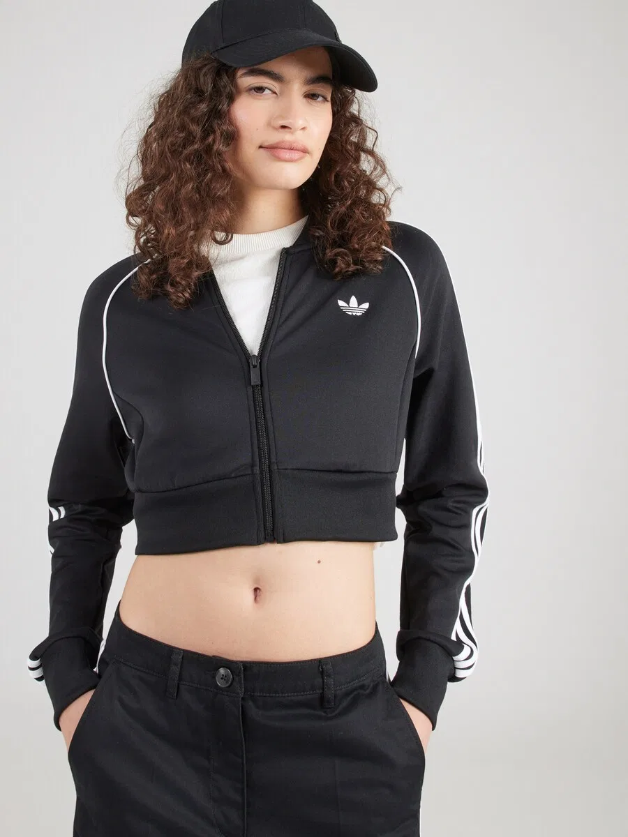 Худи на молнии ADIDAS ORIGINALS 'SST' черного цвета — фото 3