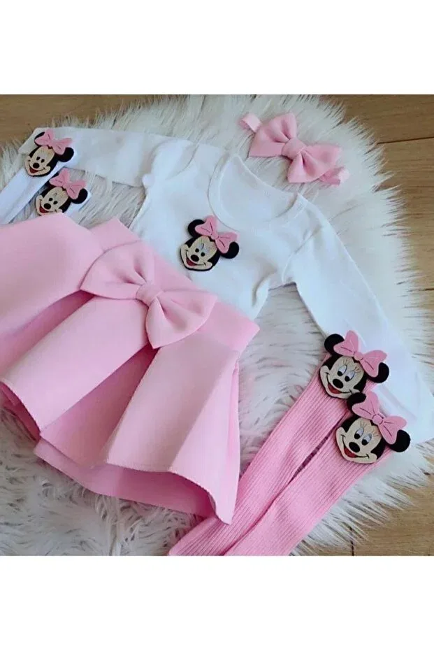 Детский комплект для девочек с принтом Birthday Set Kokosh Kidss, Pink — фото 3