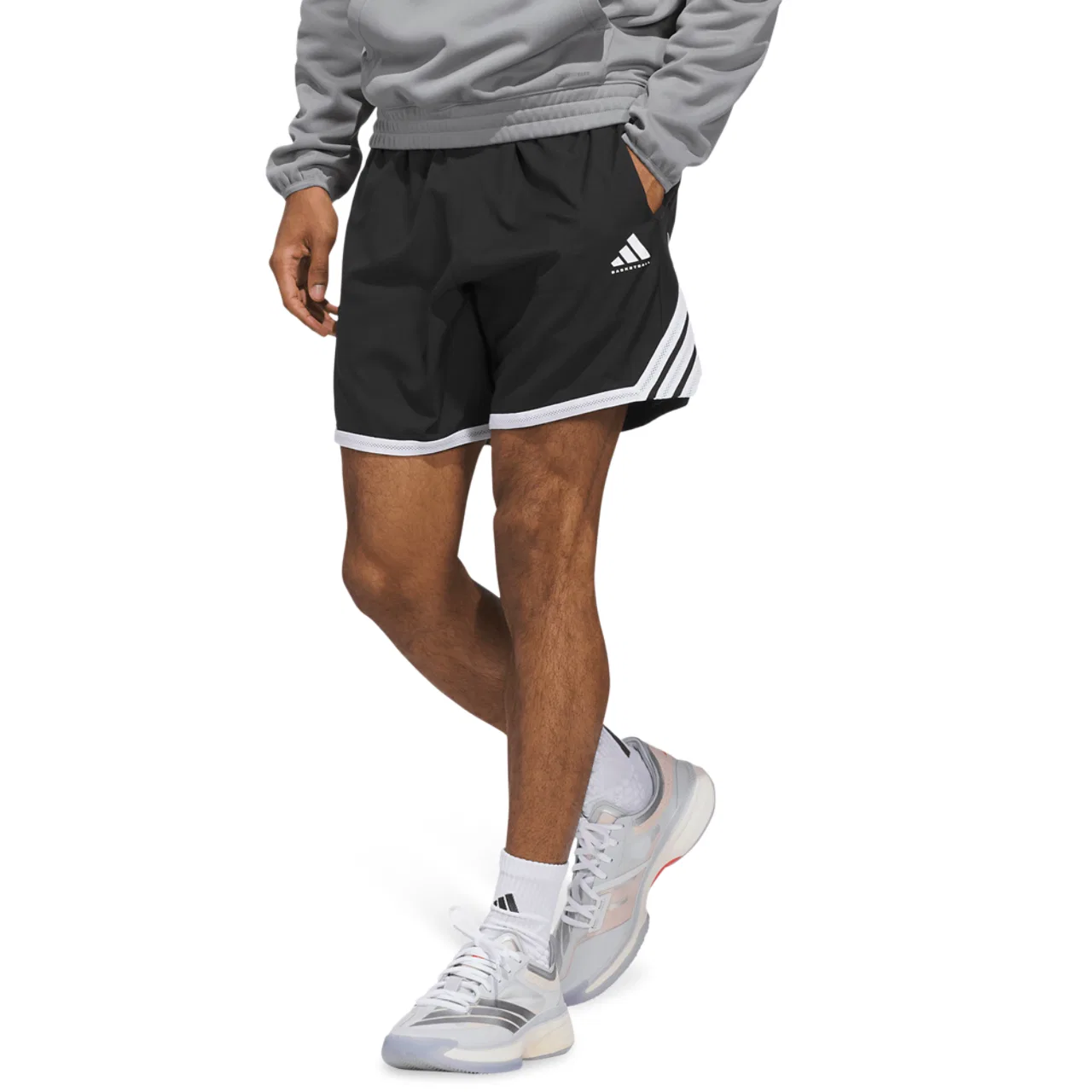 Мужские шорты для баскетбола из переработанного полиэстера Crazylight Adidas, черный/белый