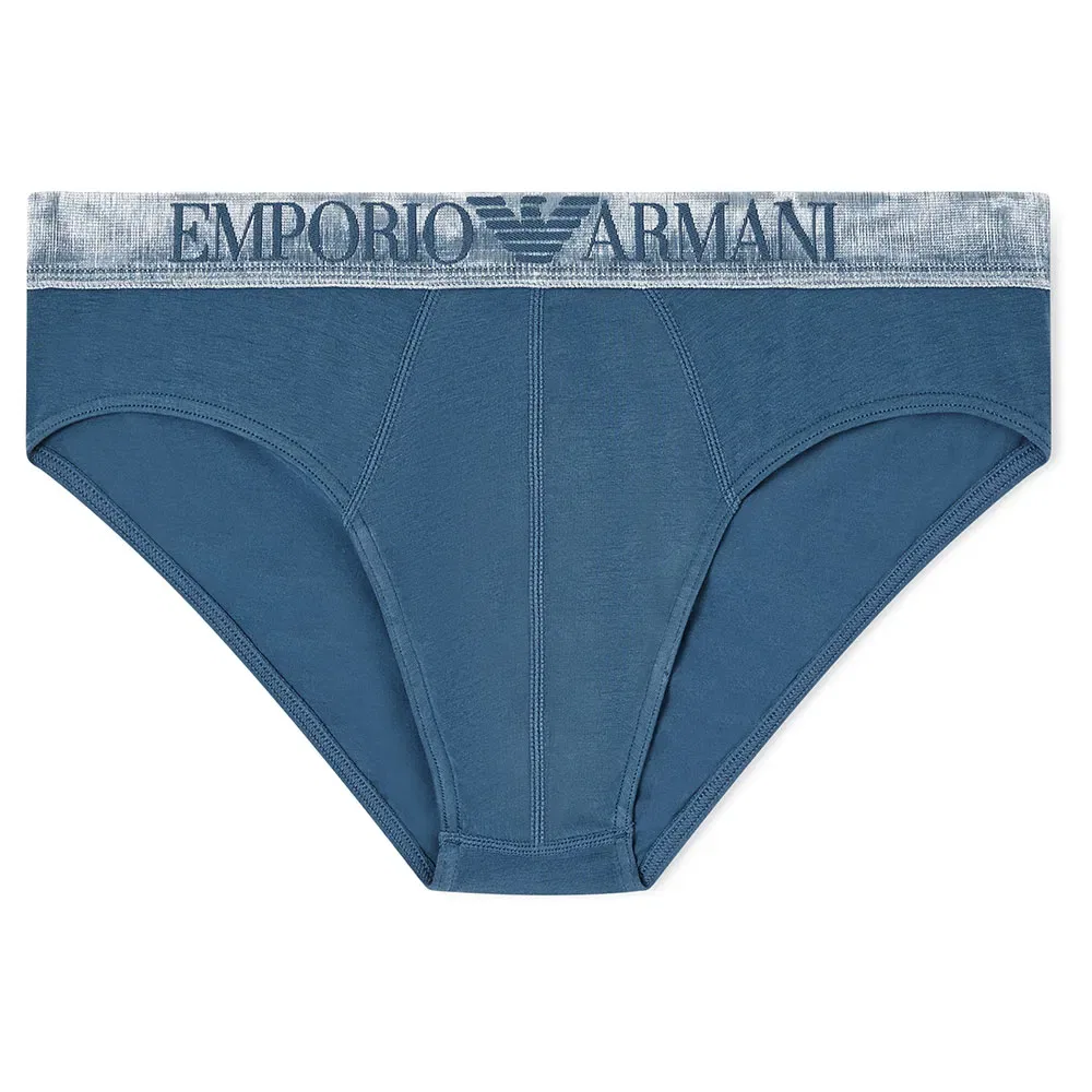 Мужские трусы-слипы с логотипом Emporio armani, Blue — фото 4
