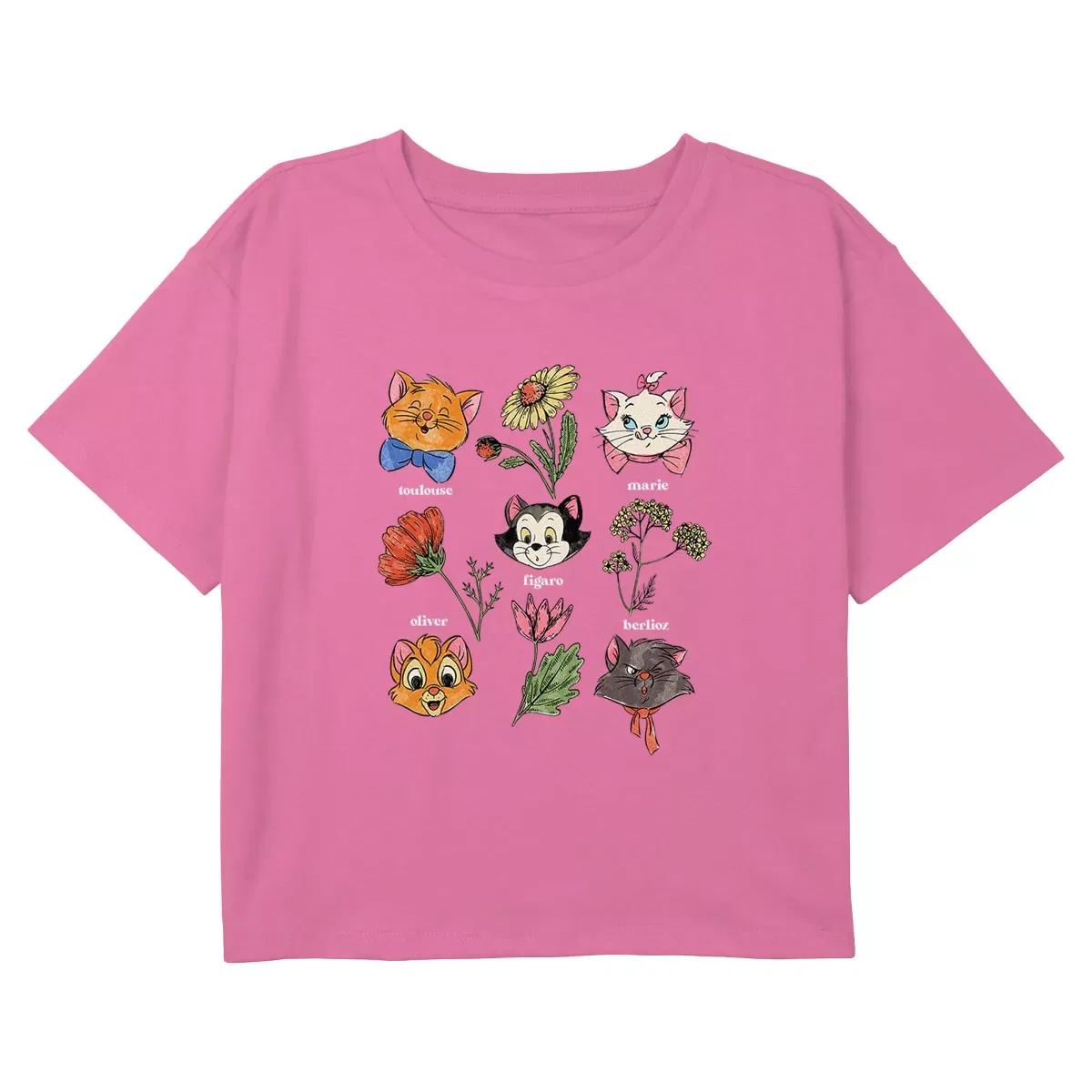 Детская футболка с принтом The Aristocats Floral Friends Disney, Light Pink