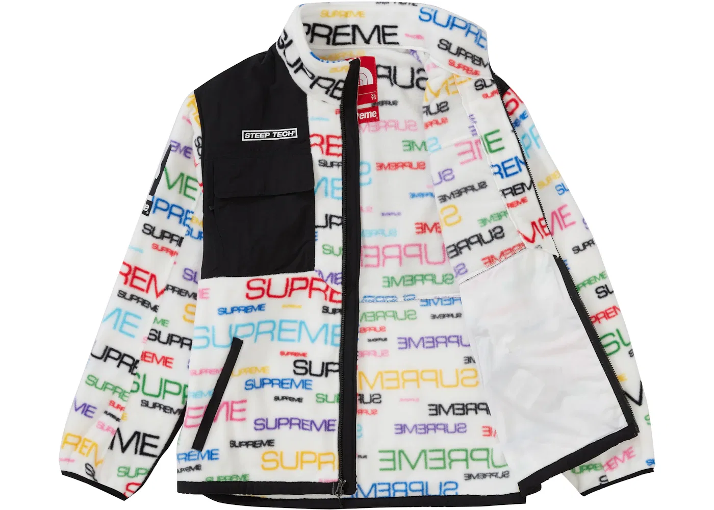 Мужская флисовая куртка с принтом Steep Tech Supreme, The North Face, White — фото 2