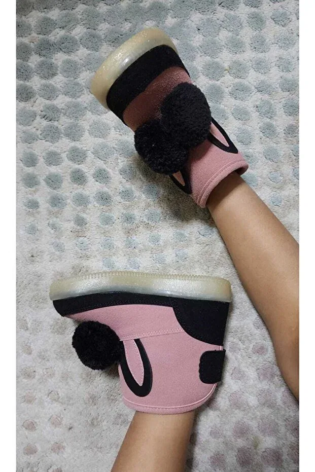 Детские ботинки для девочек с принтом Eco Rocky Kids Fur Boots Eco Ayakkabi, Pink — фото 3