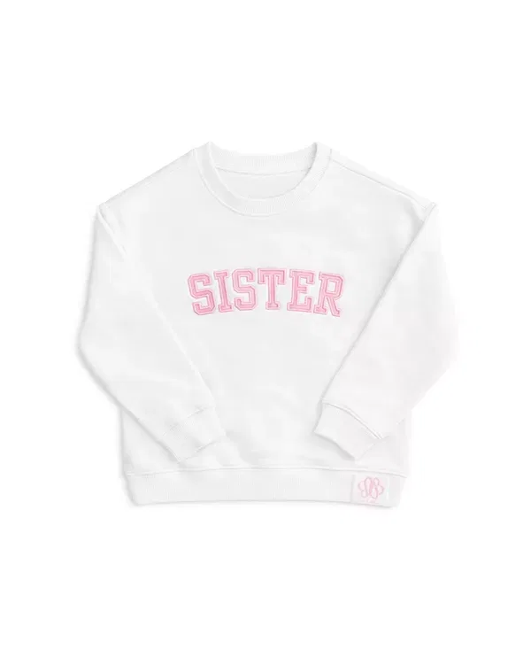 Детская толстовка с длинным рукавом Bits & Bows, White/Pink