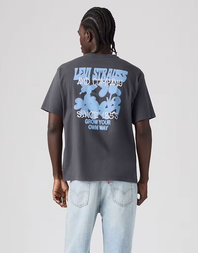 Футболка винтажного кроя с графикой Levi's, серый — фото 2