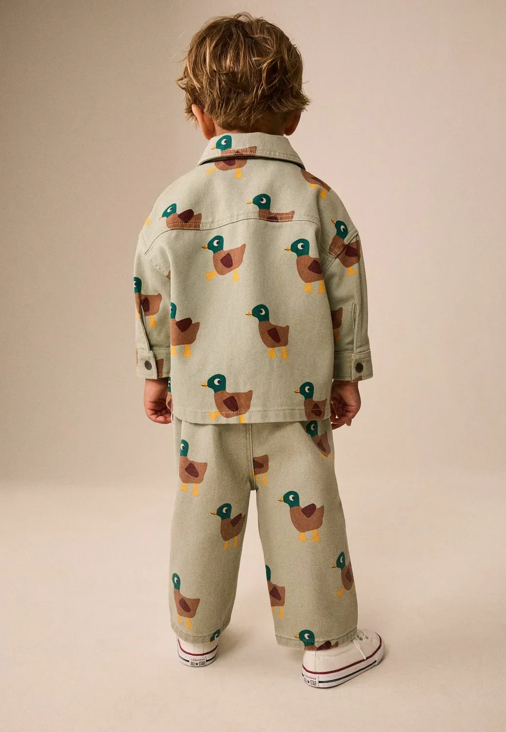 Рубашка-Куртка из саржи с принтом, прямого кроя Next, Sage Green All Over Print Duck — фото 3
