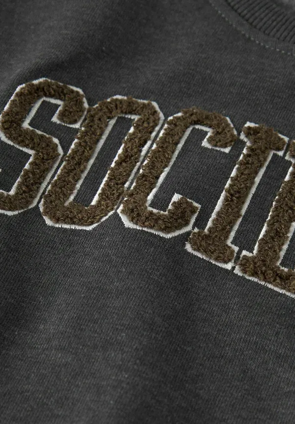 Свитшот свободного кроя Sweat regular fit Name It dark grey melange, темно-серый — фото 3