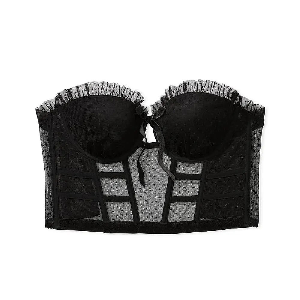 

Корсет-топ Victoria's Secret Strapless Dotted Mesh, черный