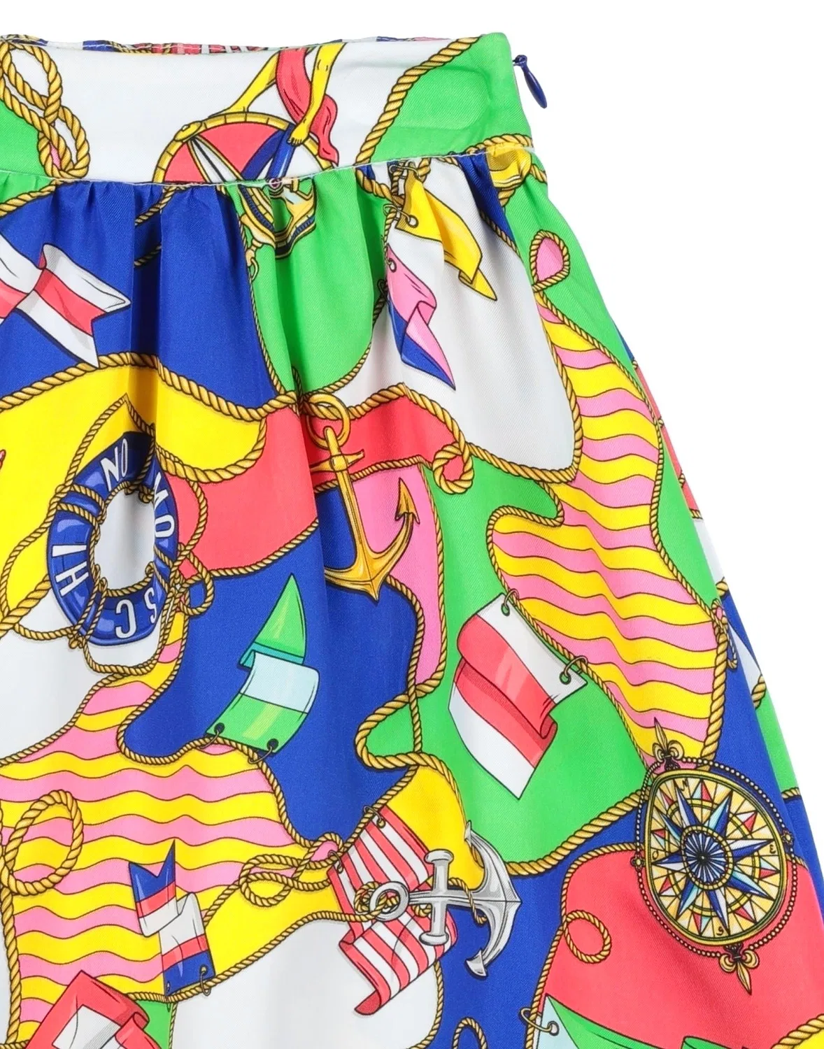 Детская юбка из сатина с принтом Moschino Teen, белый — фото 3