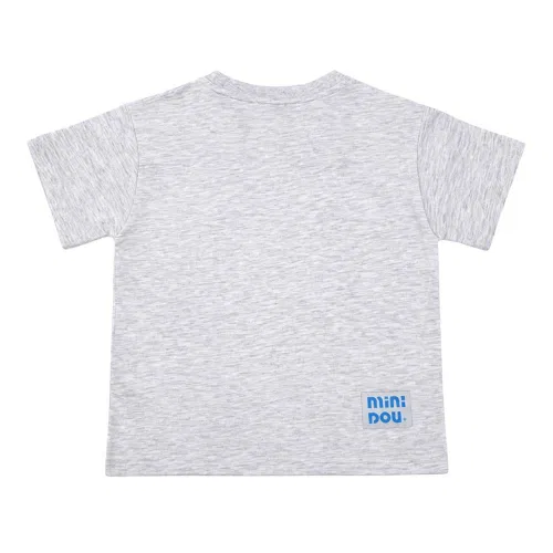 Детская футболка с принтом Donut Half Sleeve MINIDOU, Heather Grey — фото 3