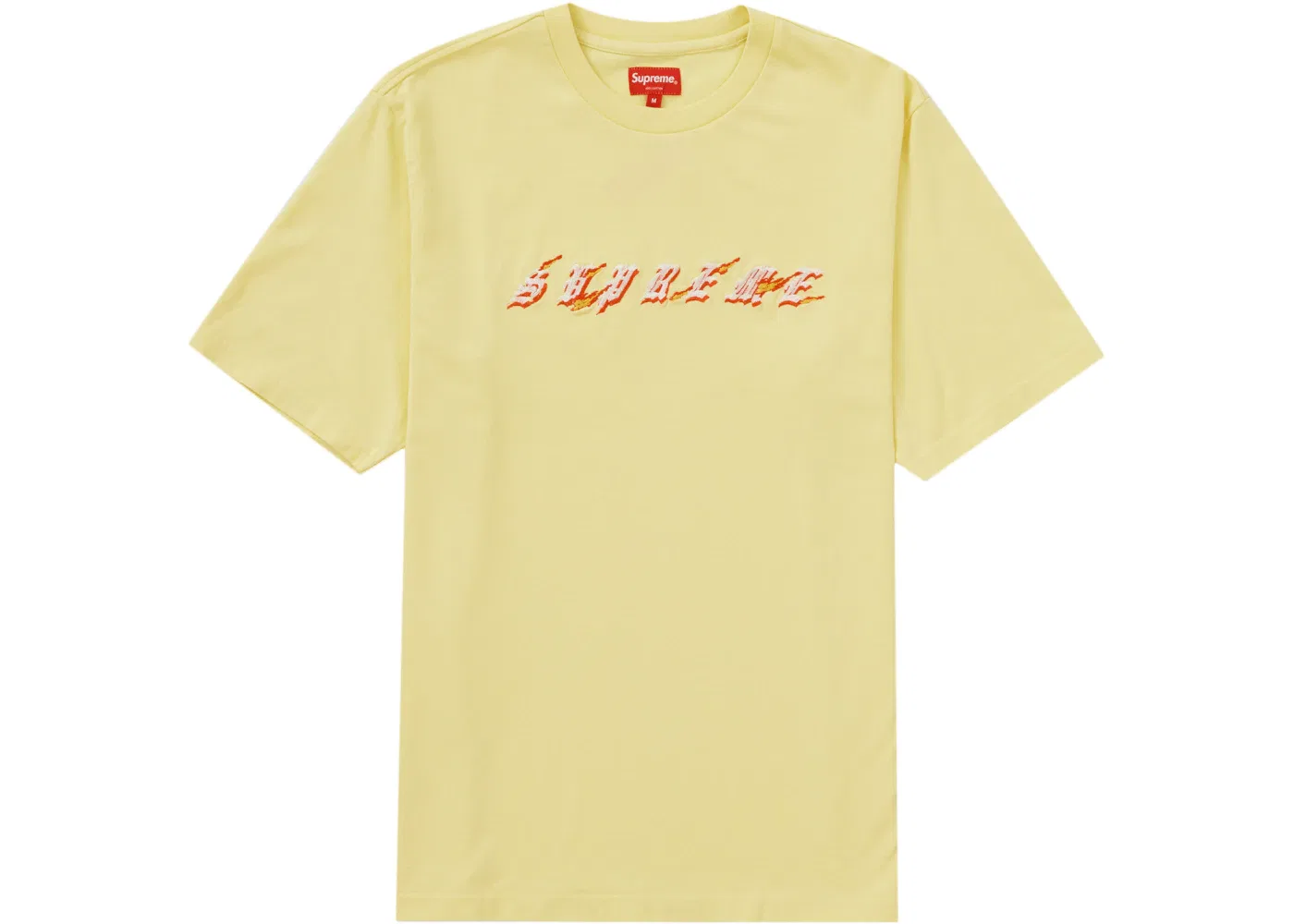 Мужская футболка Supreme Flames S/S Top SS22, Pale Yellow