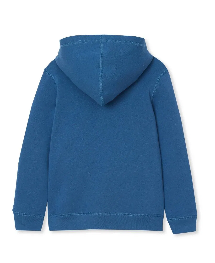 Детский худи из флиса с капюшоном и карманом-кенгуру, Husky Fleece Pullover Hoodie Lands' End, Dark Blue — фото 2