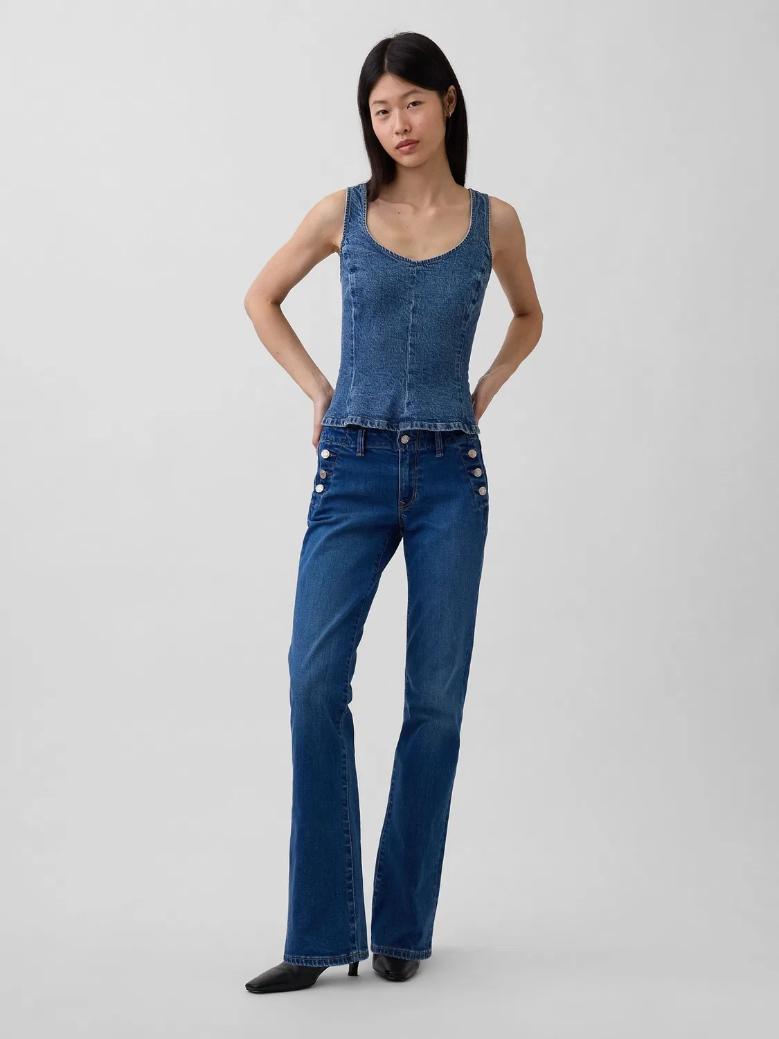 Джинсы bootcut, низкая посадка, Long and Lean Gap, medium wash — фото 3