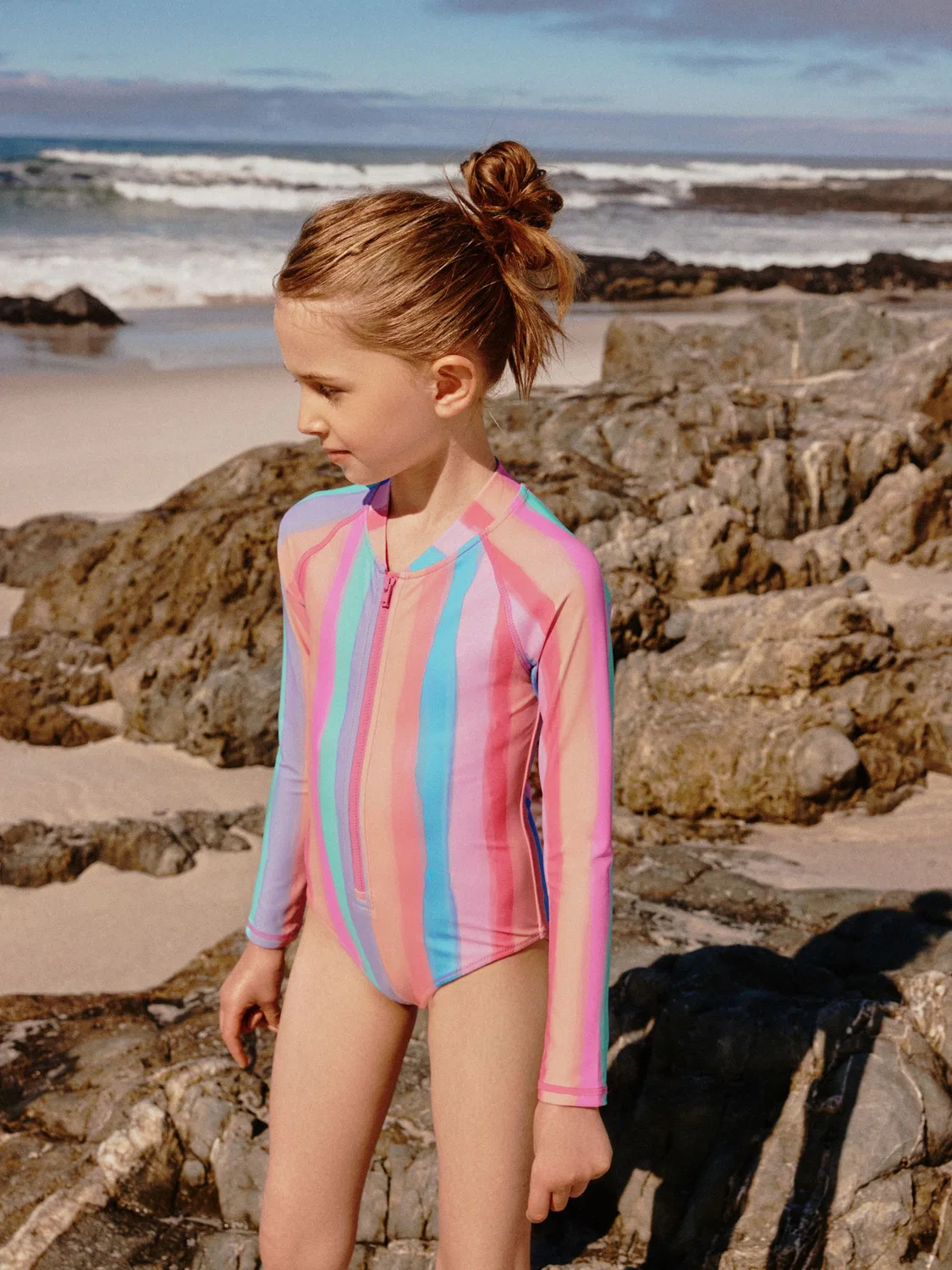 Купальник слитный с длинным рукавом Rainbow Stripe Next, Rainbow Stripe