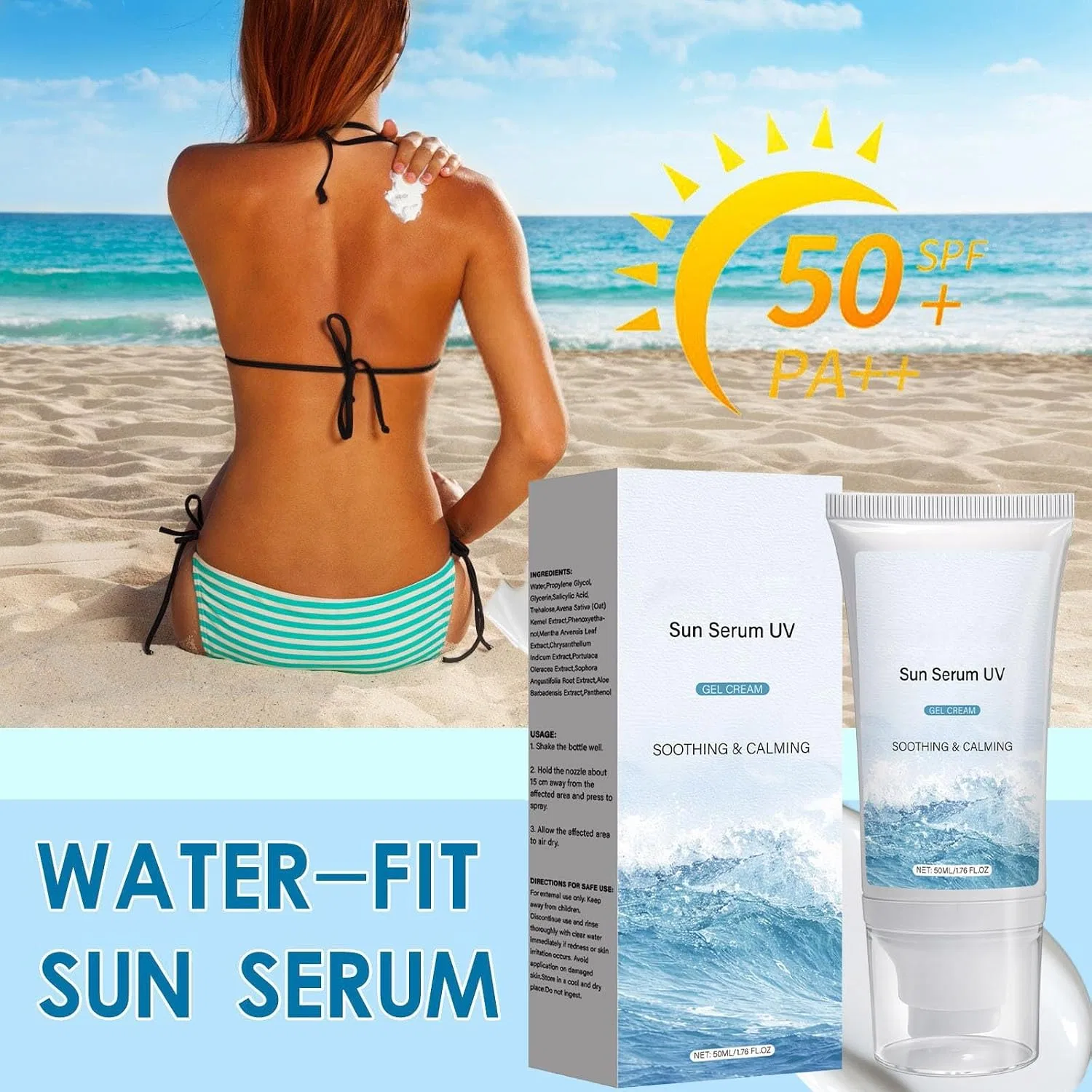 Солнцезащитный крем для лица Airy Sun Cream SPF 50 PA++++, NTHFECG, 50 мл — фото 4