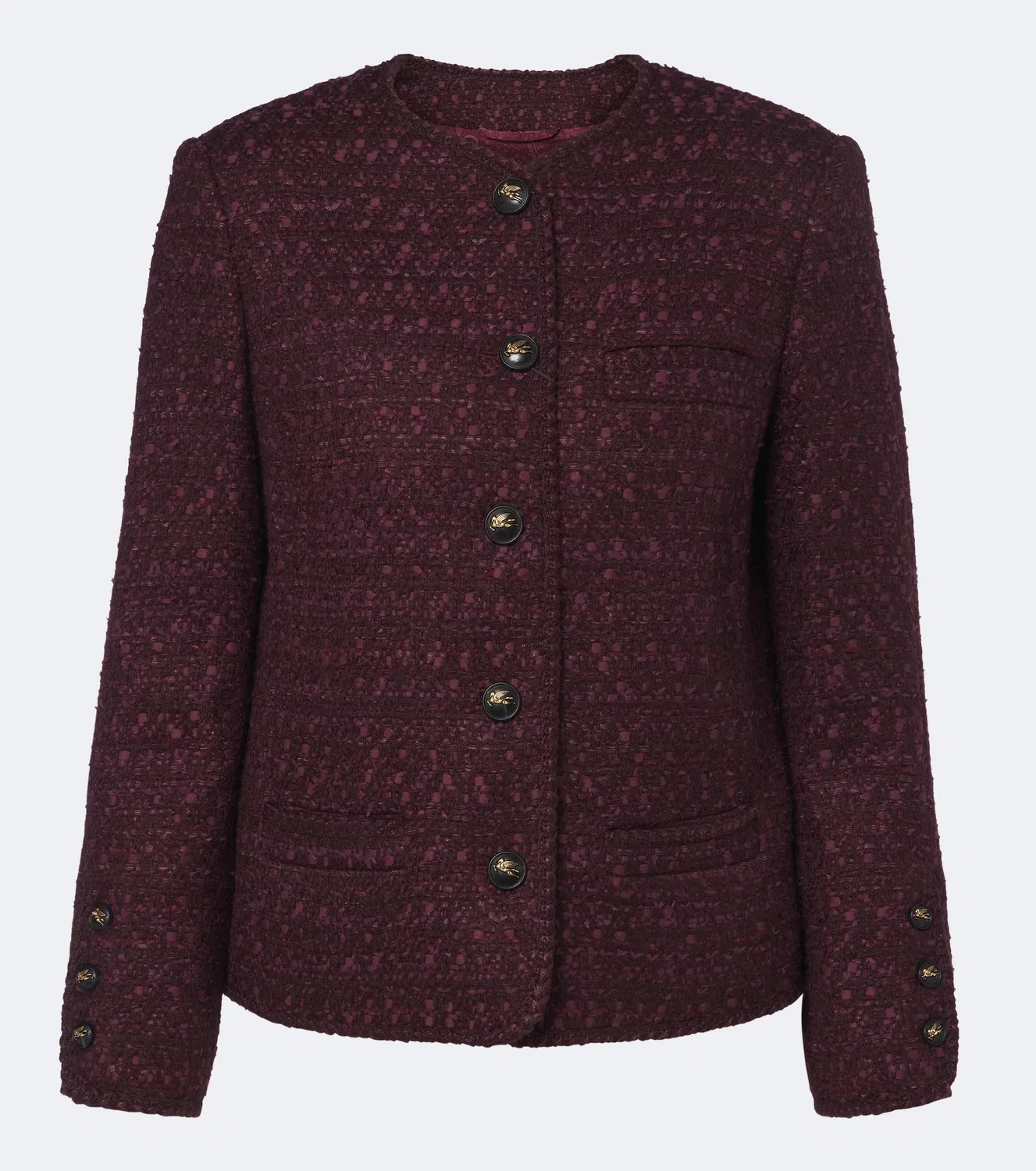 Кардиган из твида с добавлением шерсти Etro, бордовый