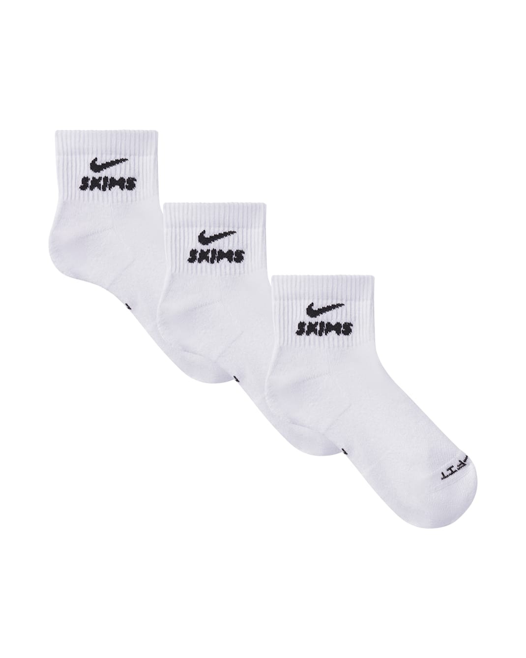 

Носки Nike x SKIMS Women's Dri-FIT Quarter, 3 штуки, белый