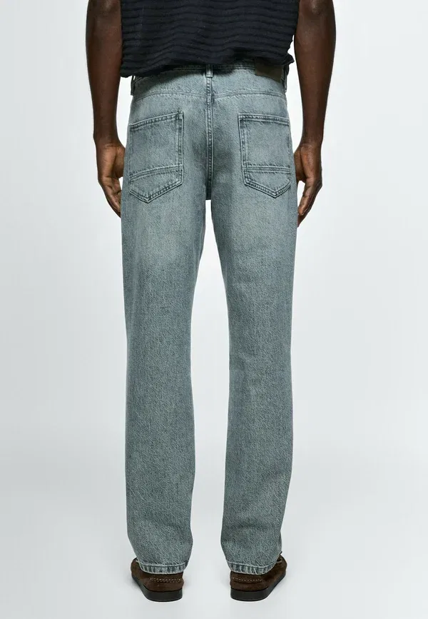 Джинсы деним Tapered fit jeans Massimo Dutti, dark blue, темно-синий — фото 3