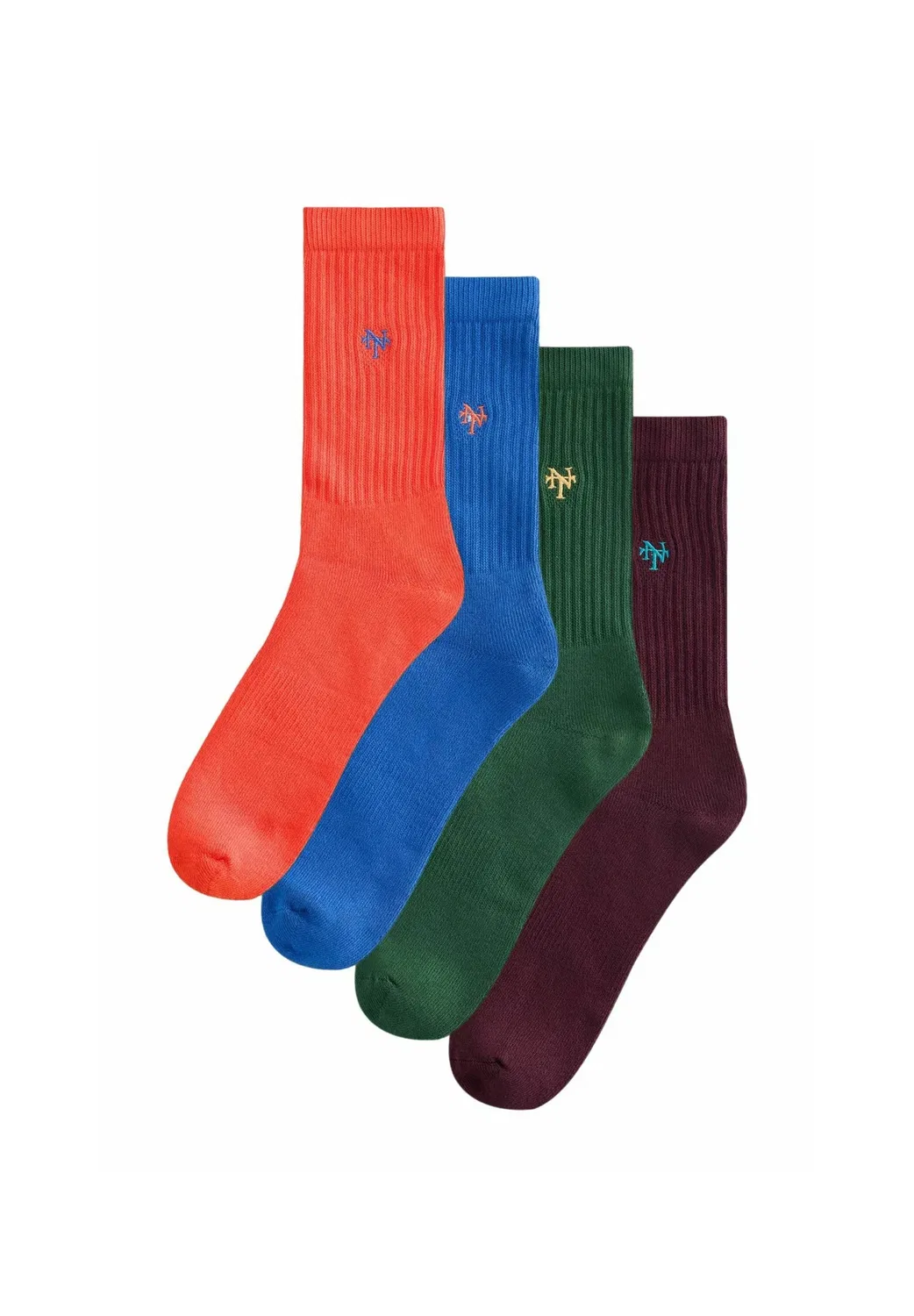 4 пары носков Next, Bright Red Blue Logo
