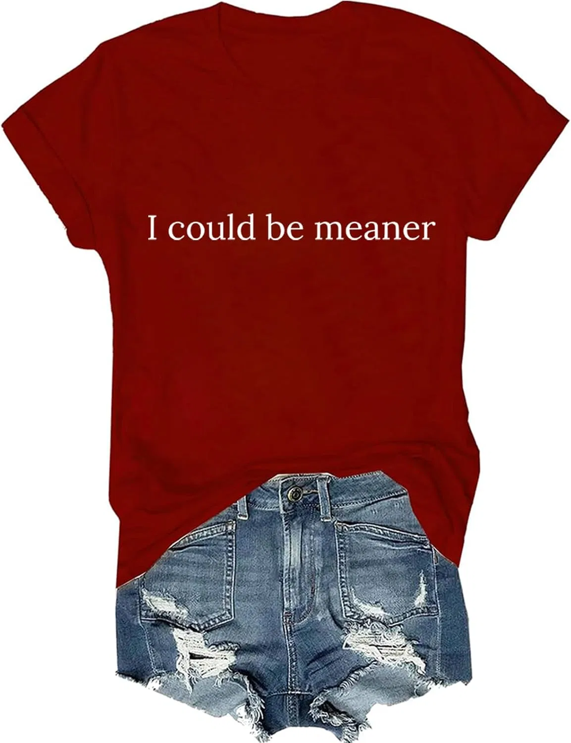 Мужская футболка с принтом I Could Be Meaner, Claret