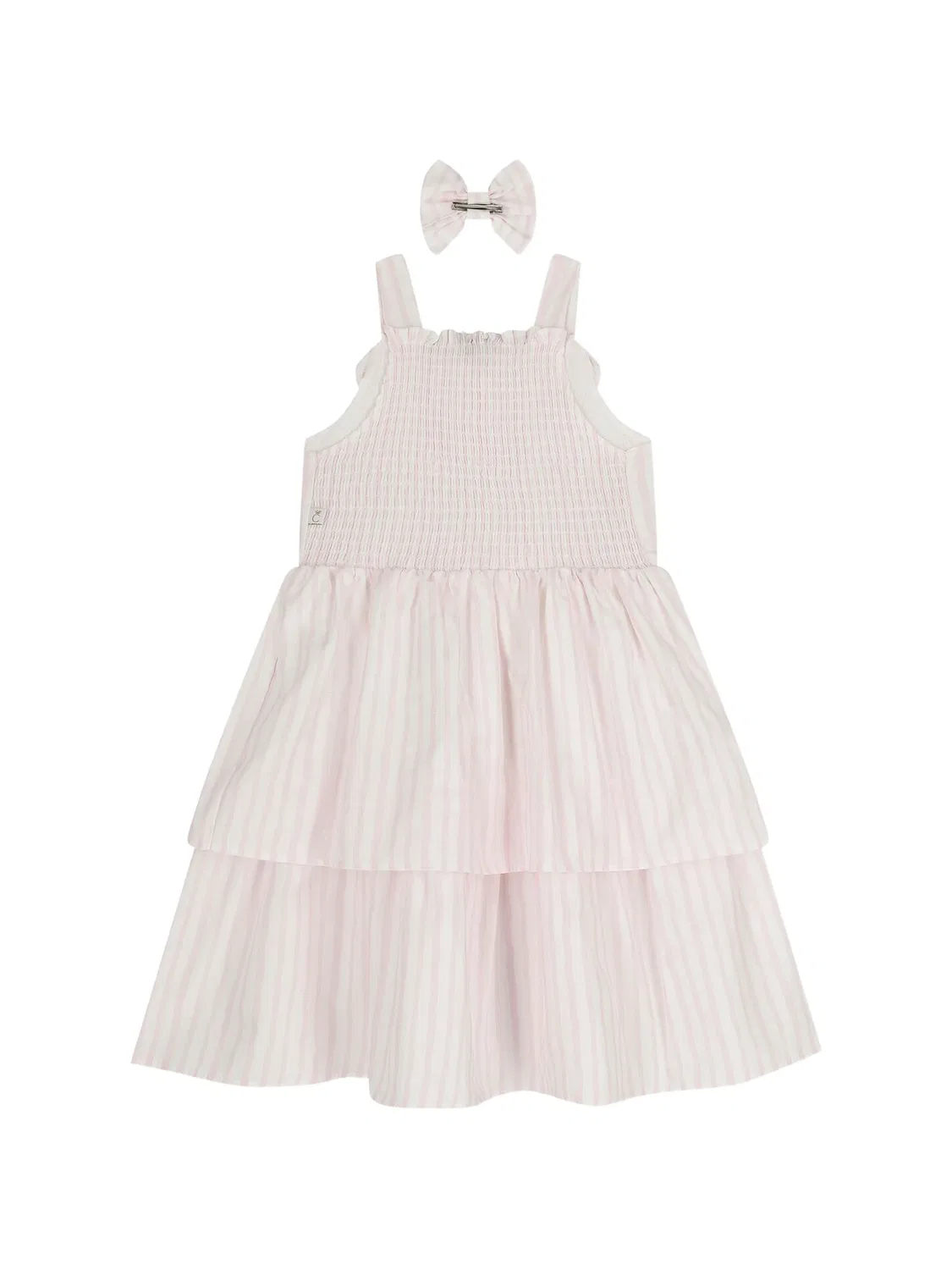 Комплект из платья и заколки для волос в полоску Cacharel Kids, розовый