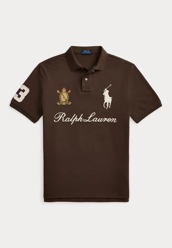 Поло с вышивкой Classic fit big pony mesh polo shirt Polo Ralph Lauren, Nutmeg Brown, коричневый — фото 4
