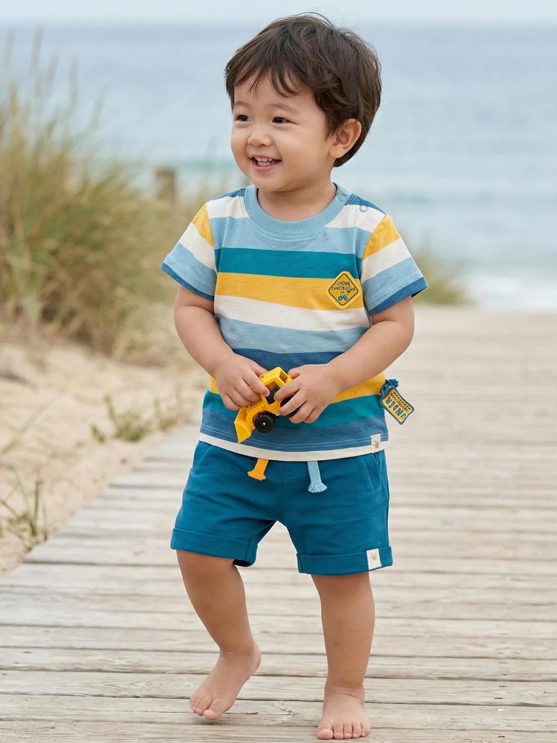 Шорты Sigikid Regular Pants Bermuda Blue & Bright в цвете Petrol — фото 2