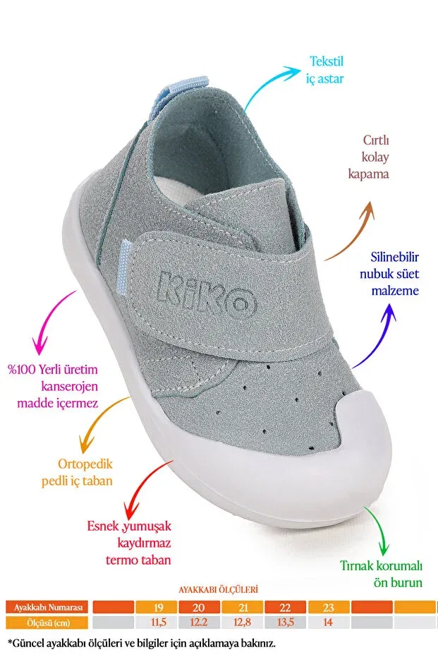 Детские повседневные туфли для мальчиков на липучке Kiko Kids, Baby Blue — фото 2