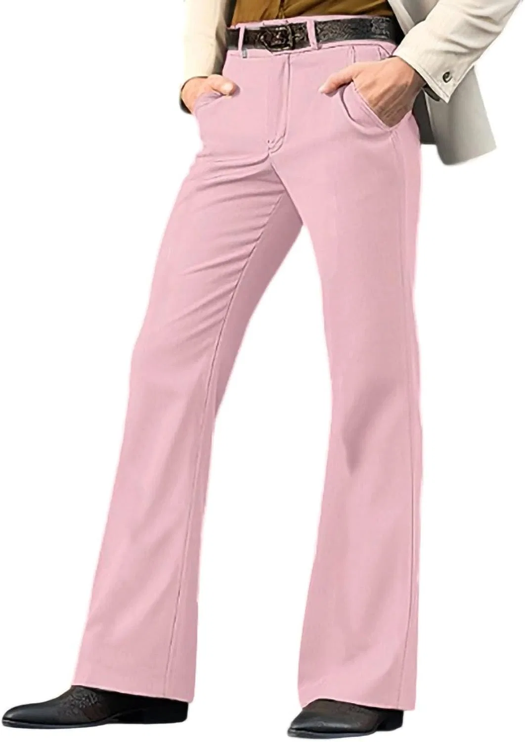 Мужские брюки-клеш с принтом 70s Disco Pants, розовый