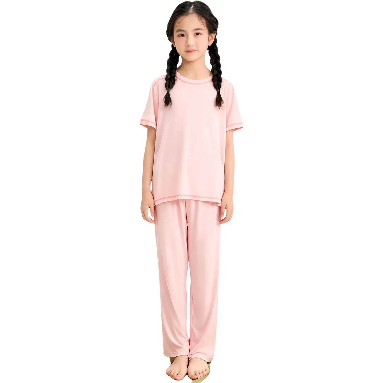 Детский комплект лонгсливов с круглым вырезом Pink Girl YALU