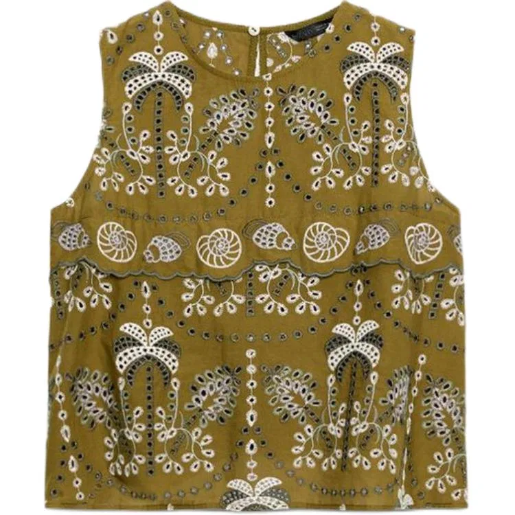 Женский топ без рукавов Multicolor ZARA, Мультиколор