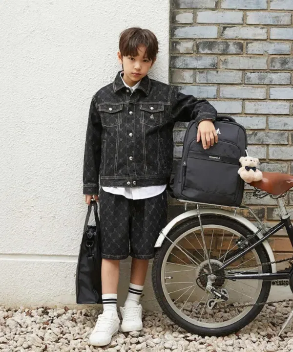 Шорты джинсовые с монограммой, Beanpole Kids, эш