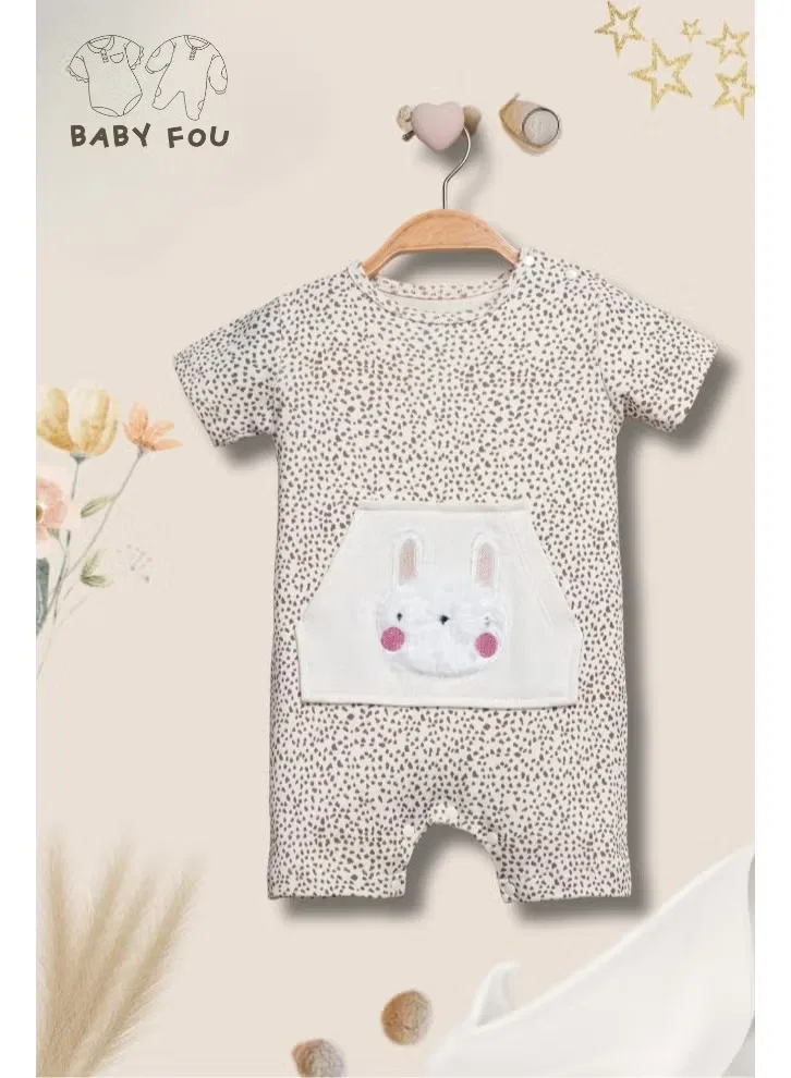 Боди-комбинезон с коротким рукавом и карманом-зайчиком Baby Fou
