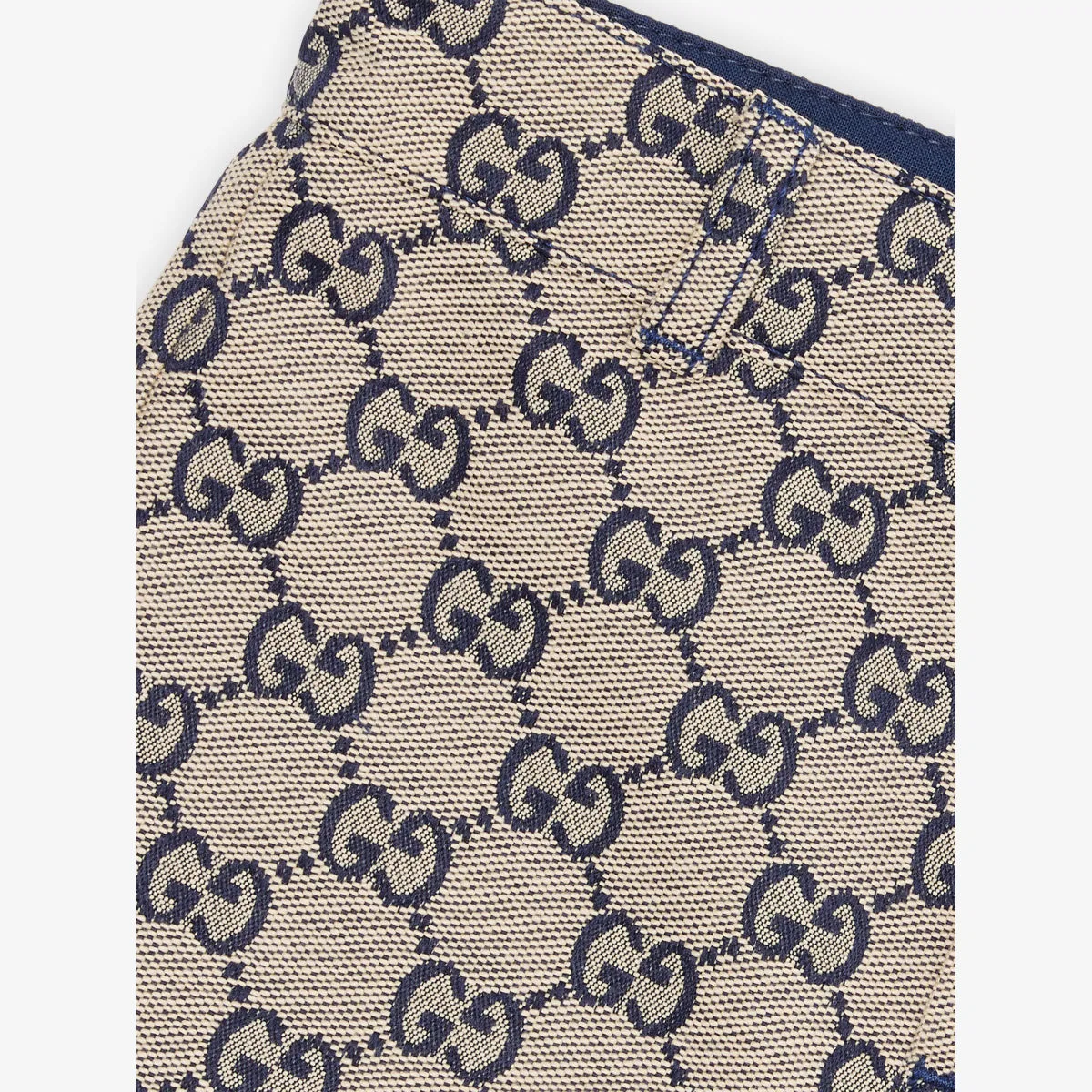 Брюки из хлопковой смеси с монограммой Gg, размер 6-36 месяцев Gucci, синий — фото 2